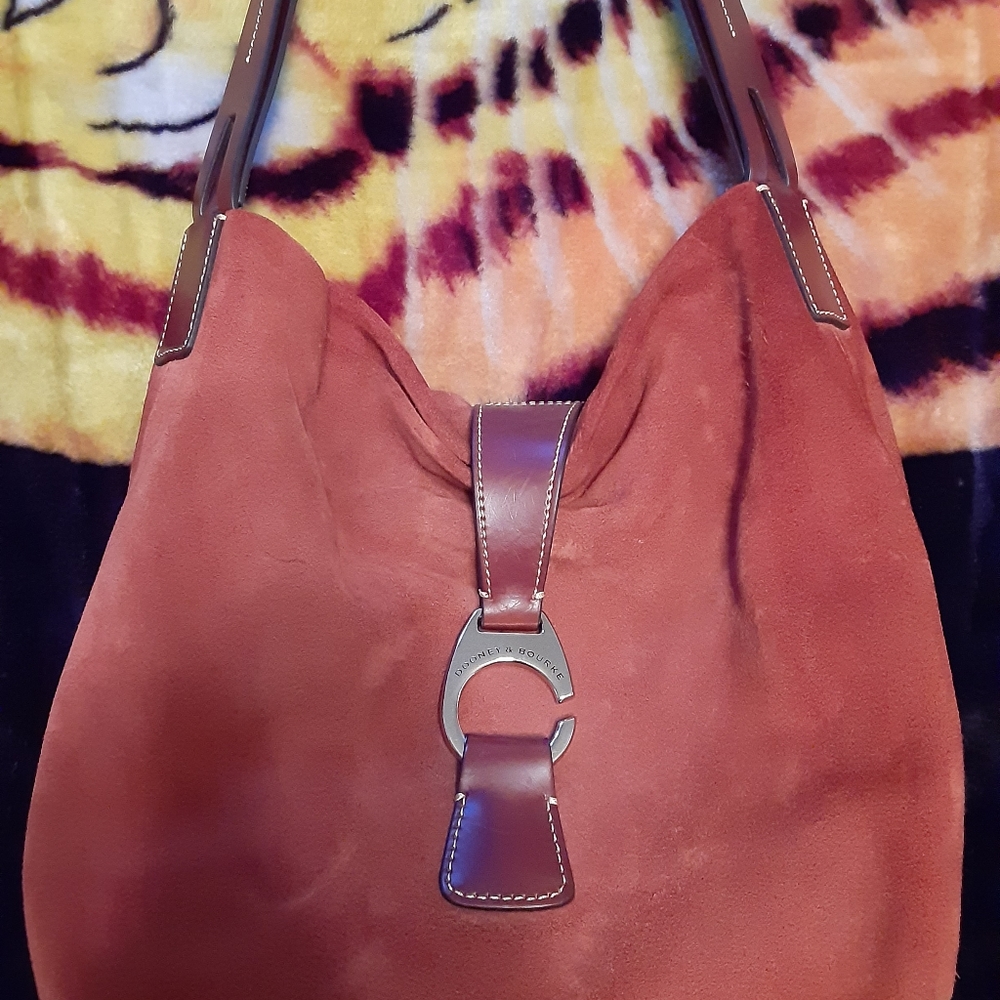 Dark orange suede purse